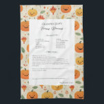 Paño De Cocina Patrón Heirloom de Receta Familiar Halloween<br><div class="desc">Mantén la receta de la familia con toalla de té. Comparte la receta de guindilla de Jim tío o el plato favorito de la tía Aggie de acción de gracias de todos los tiempos. El diseño elegante y sencillo de las plantillas se puede ajustar fácilmente para compartir las recetas de...</div>