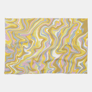 Paño De Cocina Patrón Hippie 70 Green Marble Liquid Swirl Boho