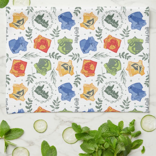 Paño De Cocina Patrón Hogares Magical Herbology HOGWARTS™ (Doblado)