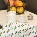 Paño De Cocina Patrón holly<br><div class="desc">Toalla de cocina para Navidades de invierno de patrón holly</div>
