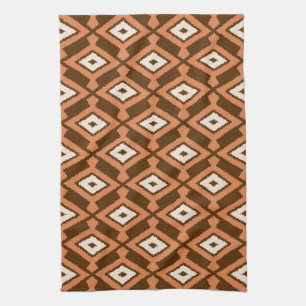 Paño De Cocina Patrón Ikat Navajo, Marrón, Óxido y Crema