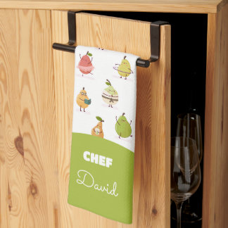 Paño De Cocina Patrón infantil de peras divertidas