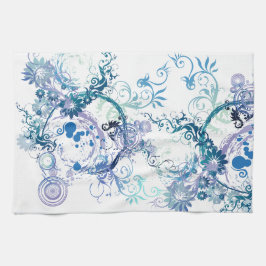 Paño De Cocina Patrón invernal. Azul. Turquesa.