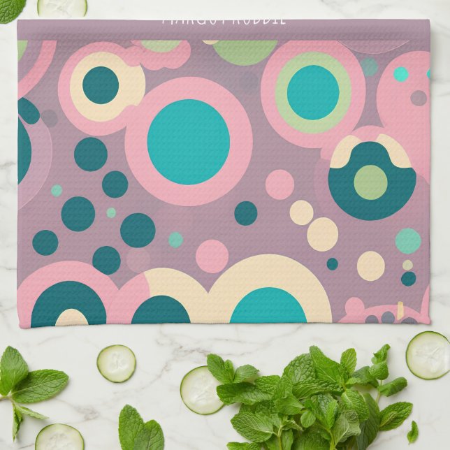 Paño De Cocina Patrón isométrico de la Marina Rosa Kawai Circle (Doblado)