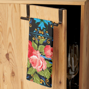 Paño De Cocina Patrón italiano, siciliano, floral, mayólico