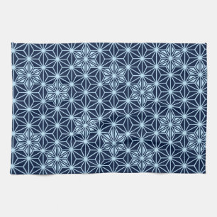 Paño De Cocina Patrón japonés Asanoha - azul añil