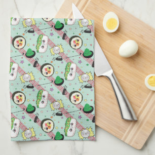 Paño De Cocina Patrón japonés de sushi amante del golf