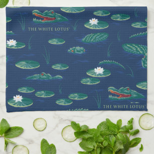 Paño De Cocina Patrón laguna blanco Lotus lagador