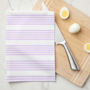 Paño De Cocina Patrón Lilac púrpura y blanco de cinco rayas