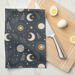 Paño De Cocina Patrón Lunar Celestial Místico