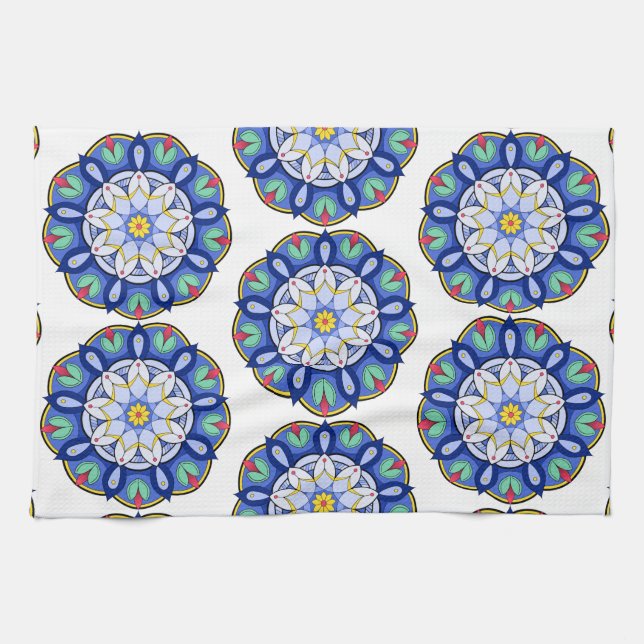 Paño De Cocina Patrón Mandala 01 (Horizontal)