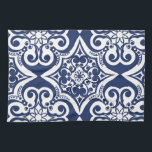 Paño De Cocina Patrón marroquí azul y blanco<br><div class="desc">Elegante estampado marroquí azul y blanco. Este diseño está disponible en una variedad de colores y productos.</div>