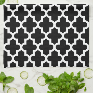 Paño De Cocina Patrón marroquí moderno negro y blanco