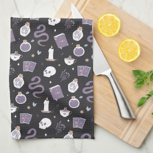 Paño De Cocina Patrón místico de Halloween de Crystal Boho