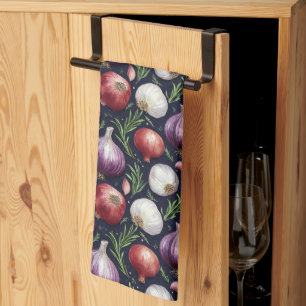 Paño De Cocina Patrón moderno de cebolla negro