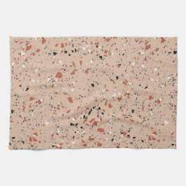 Paño De Cocina Patrón moderno de impresión Terrazzo rosa