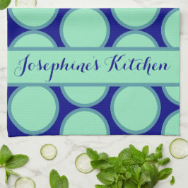 Paño De Cocina Patrón moderno de lunares personalizado en menta n