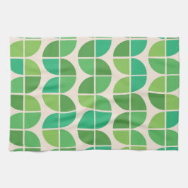 Paño De Cocina Patrón moderno de medio siglo con geométrico verde