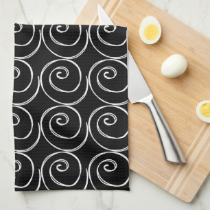 Paño De Cocina Patrón moderno de moda diseño blanco negro