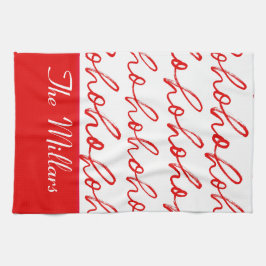 Paño De Cocina Patrón moderno de Navidades rojos y blancos