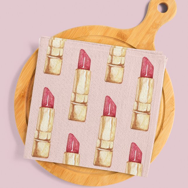 Paño De Cocina Patrón moderno de pintalabios rosados y rojos Giro (Subido por el creador)