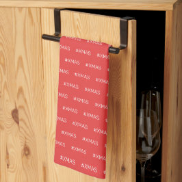 Paño De Cocina Patrón moderno de rojo y blanco de NAVIDAD