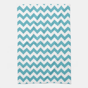 Paño De Cocina Patrón moderno Verde azulado azul y blanco Chevron