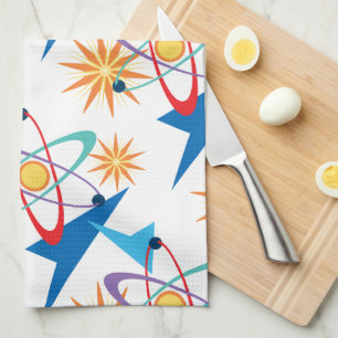 Paño De Cocina Patrón multicolor de antigüedad espacial
