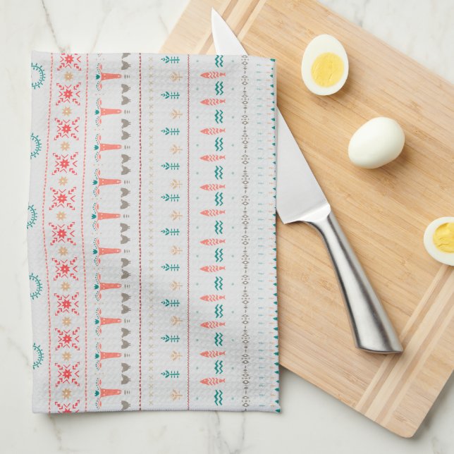 Paño De Cocina Patrón nórdico de invierno ligero (Doblado Cuarto)