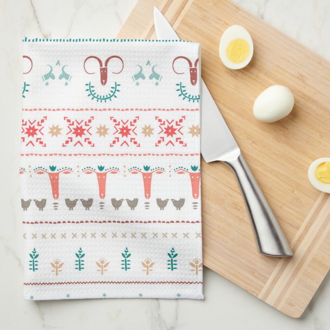 Paño De Cocina Patrón nórdico de invierno ligero (Doblado Cuarto)