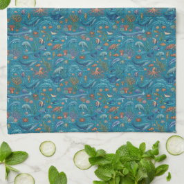 Paño De Cocina Patrón Oceánico