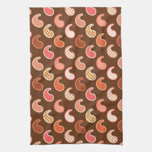 Paño De Cocina Patrón paisley moderno, tonos de la Tierra, marrón