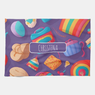 Paño De Cocina Patrón personalizado de color Bagel