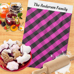 Paño De Cocina Patrón personalizado de comprobación de la placa d