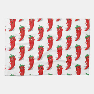 Paño De Cocina Patrón Personalizado de la diva de pepino rojo