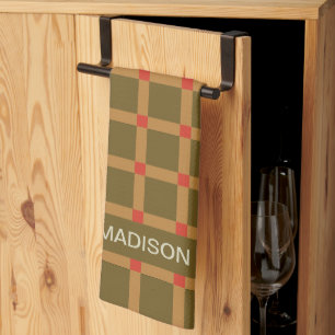 Paño De Cocina Patrón personalizado de la representación de chequ