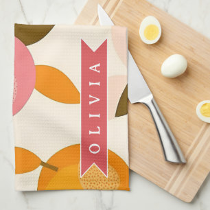 Paño De Cocina Patrón Personalizado de Melocotón Lindo Verano Ret