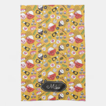 Patrón personalizado de sushi amarillo