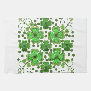 Paño De Cocina Patrón personalizado de trébol y remolino verde me