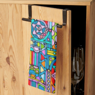 Paño De Cocina Patrón Pintado A Mano Y Digitalmente Art 53