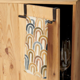 Paño De Cocina patrón pintado de escamas de pez de arco bohemio