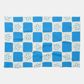 Paño De Cocina Patrón Preppy Blue Flower Checkpoint