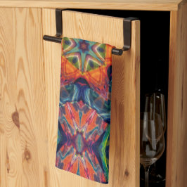 Paño De Cocina Patrón psicodélico colorido de Kaleidoscope