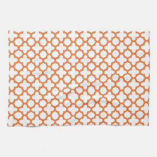 Paño De Cocina Patrón Quatrefoil naranja