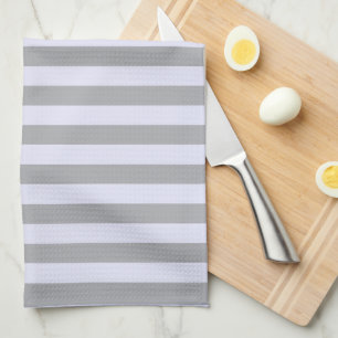 Paño De Cocina Patrón rayado en gris y lavanda