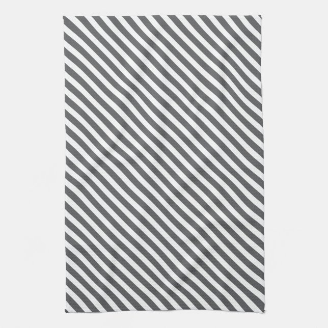 Paño De Cocina Patrón rayado gris y blanco (Vertical)