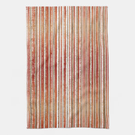 Paño De Cocina Patrón rayado rojo, beige y blanco