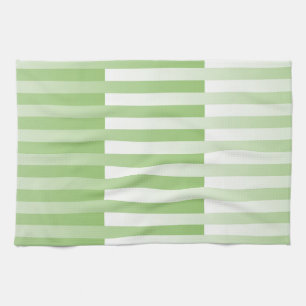 Paño De Cocina Patrón rayado verde blanco