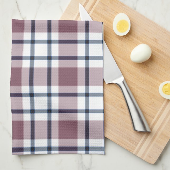 Paño De Cocina Patrón retro claro gris marrón blanco (Doblado Cuarto)