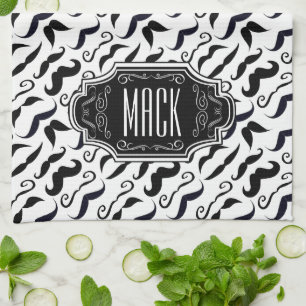 Paño De Cocina Patrón retro de bigote